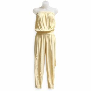 Sunday Best Aritzia Tabata yellow strapless jumpsuit Sz XS